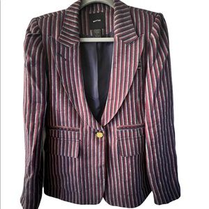 Smythe 100% linen pinstripe blazer size 6 celebrity style